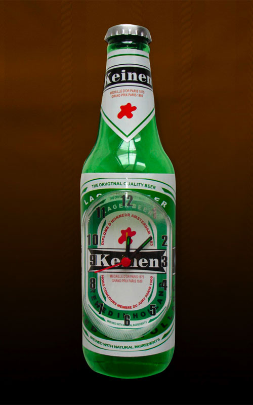 ビール瓶の時計 ハイネケンがケイネン